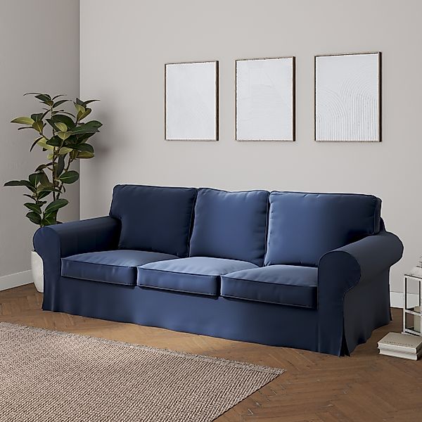 Bezug für Ektorp 3-Sitzer Sofa nicht ausklappbar, dunkelblau, Sofabezug für günstig online kaufen