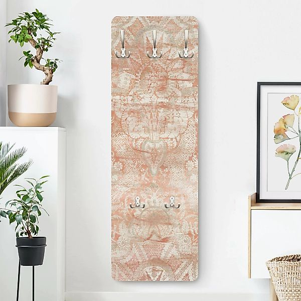 Wandgarderobe Holzpaneel Muster & Textur Ornamentgewebe I günstig online kaufen
