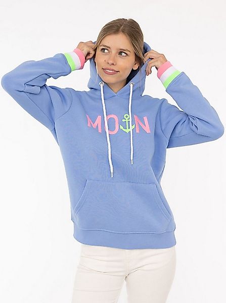 Zwillingsherz Hoodie "Rahel" mit "MOIN" und Anker Stickerei, kontrastfarbig günstig online kaufen
