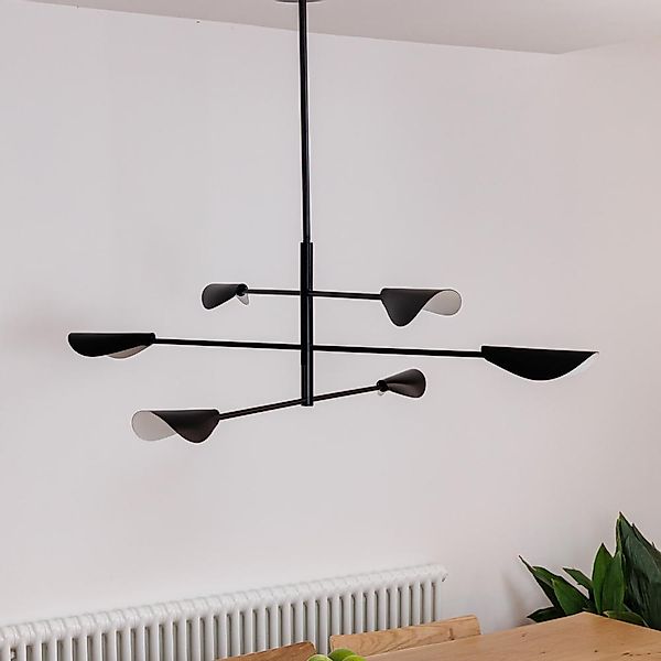 Deckenleuchte Liggera in Schwarz-matt und Weiß G9 6-flammig günstig online kaufen