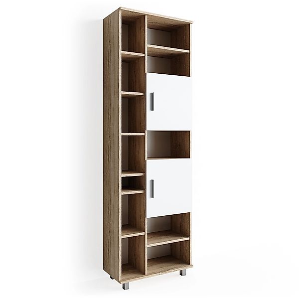 Vicco Badschrank Ilias Sonoma/Weiß 60 x 190 cm günstig online kaufen