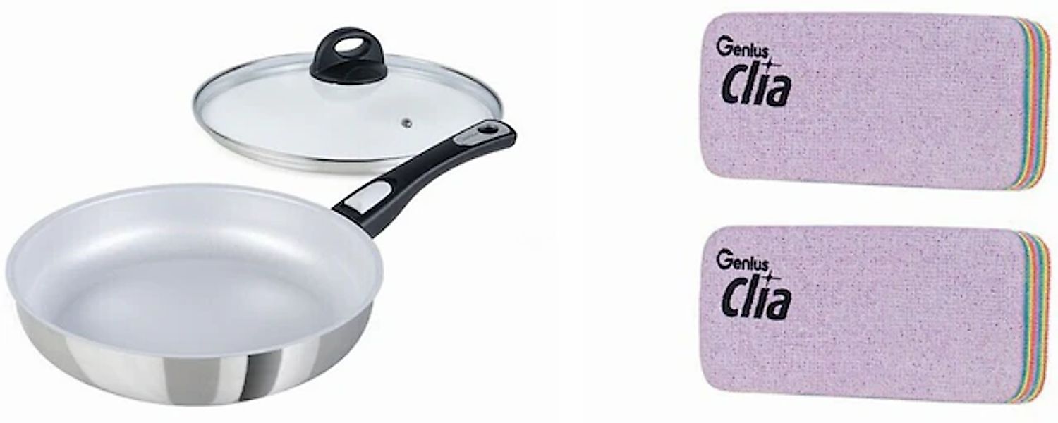 Genius Bratpfanne »Cerafit Steel, inkl. Rainbow Schwämme, Set 4-tlg.«, Edel günstig online kaufen