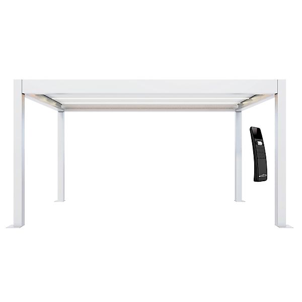 Dreamgarden Pergola 6 x 4 x 2,7 m Verona Elektrisch Weiß Lamellendach günstig online kaufen
