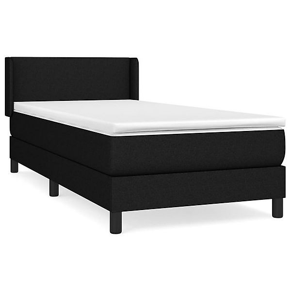 vidaXL Boxspringbett, Boxbett mit Matratze Schwarz 90x200 cm Stoff günstig online kaufen