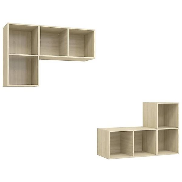 furnicato TV-Schrank TV-Wandschränke 4 Stk. Sonoma-Eiche Holzwerkstoff (1-S günstig online kaufen