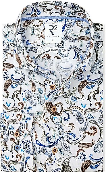 R2 Japanese Leinen Hemd Paisley Weiß - Größe S günstig online kaufen