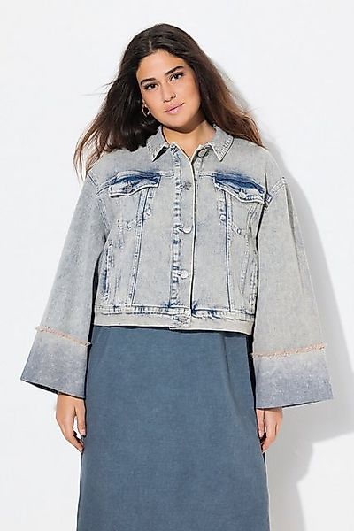 Ulla Popken Jeansjacke Jeansjacke Stretchdenim Hemdkragen Langarm günstig online kaufen