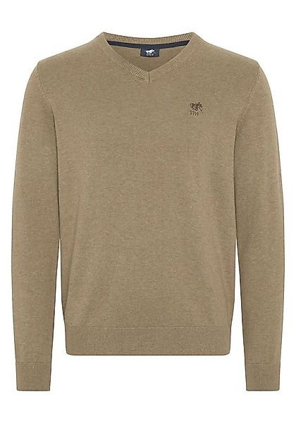 Polo Sylt Strickpullover mit V-Neck und Stickerei günstig online kaufen