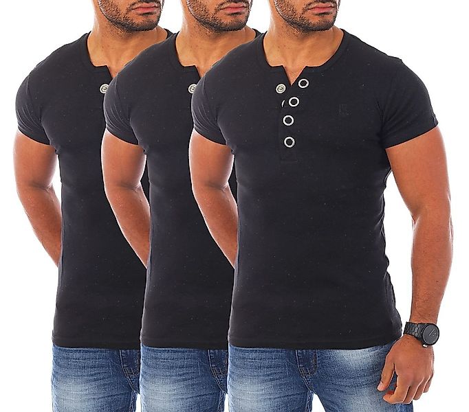Young & Rich T-Shirt Herren basic fein gerippt mit trendigen extra großen K günstig online kaufen