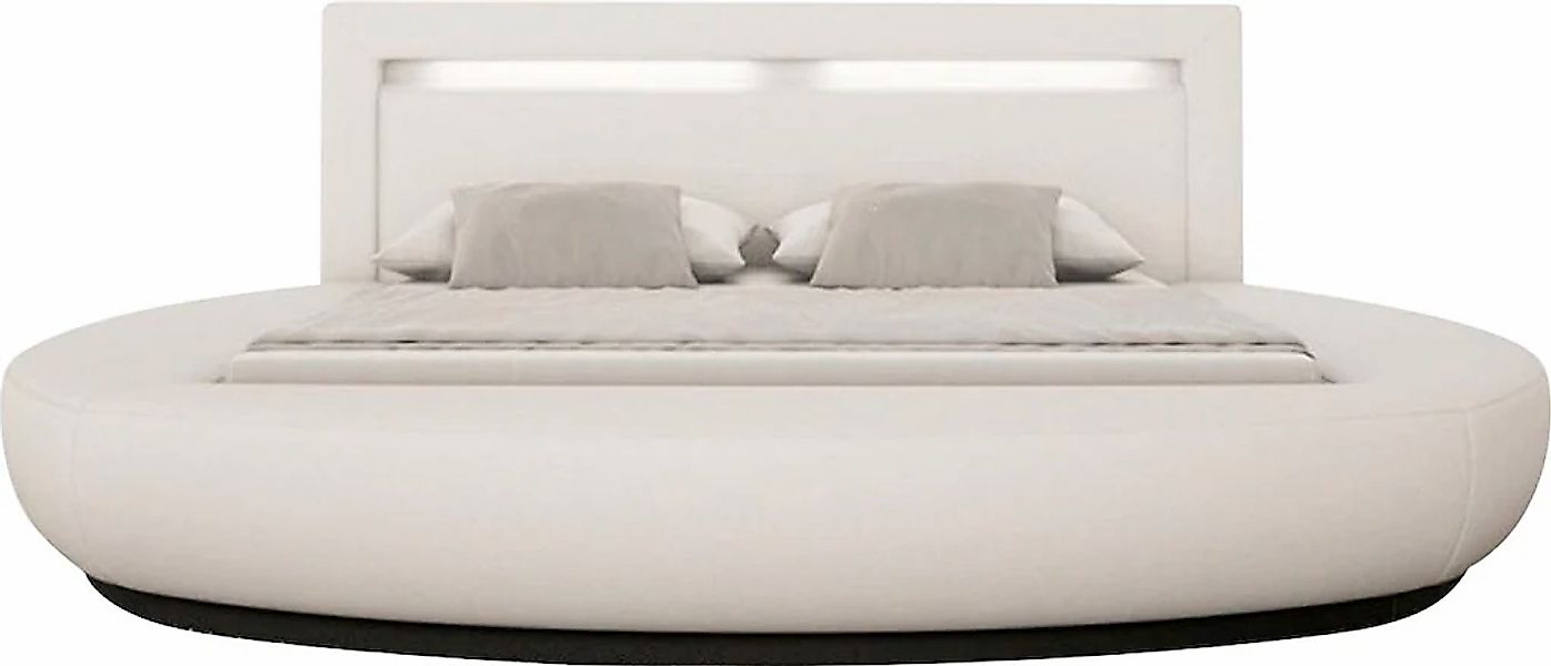 SalesFever Rundbett, mit LED-Beleuchtung im Kopfteil, Design Bett in Kunstl günstig online kaufen