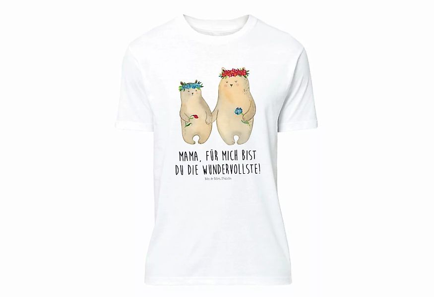 Mr. & Mrs. Panda T-Shirt Bären mit Blumenkranz - Weiß - Geschenk, Schlafshi günstig online kaufen