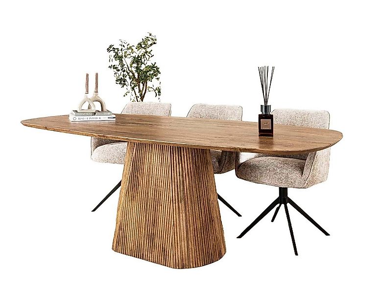 Maison ESTO Esstisch Esszimmertisch „Nordic Linea“ – Ovaler Tisch Mangoholz günstig online kaufen