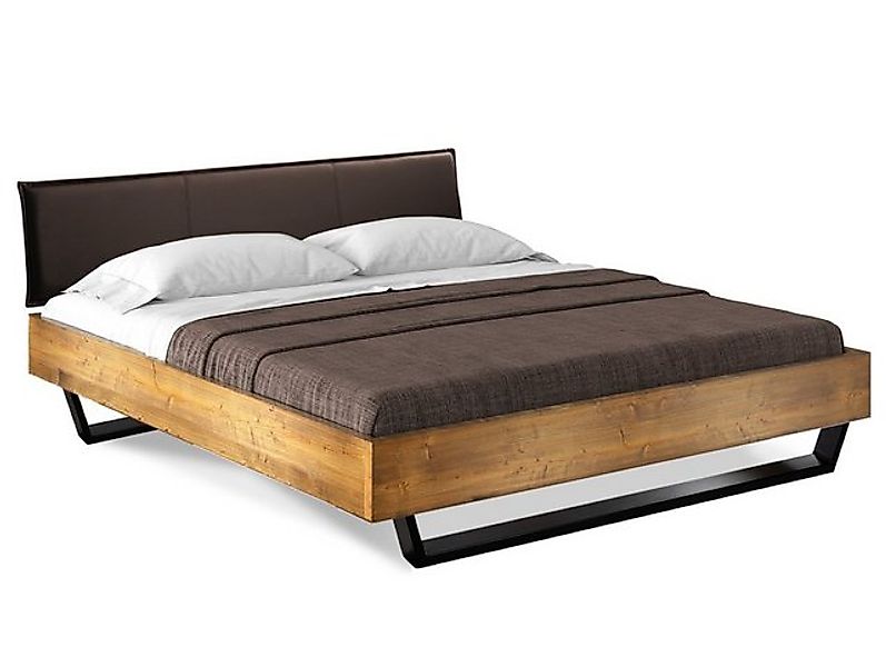 Moebel-Eins Massivholzbett, CURBY Kufenbett mit Polster-Kopfteil, Material günstig online kaufen
