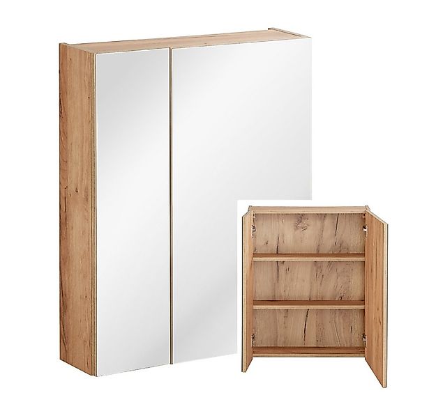 Lomadox Spiegelschrank TOSKANA-56 Badezimmer 60cm in Wotaneiche B/H/T ca. 6 günstig online kaufen