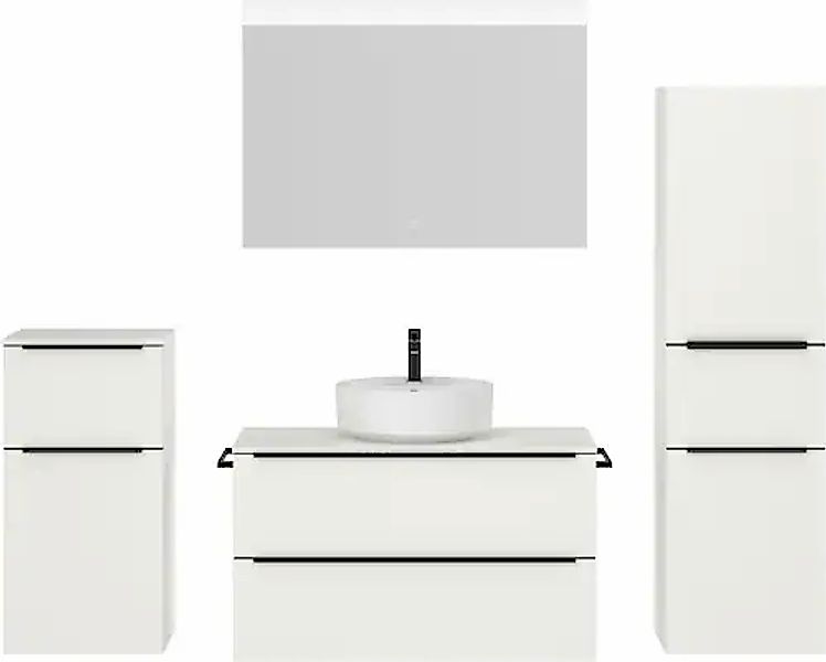nobilia® Badmöbel-Set »Alvene« vormontiert, mit Soft-Close, 4 Stk. tlg. günstig online kaufen