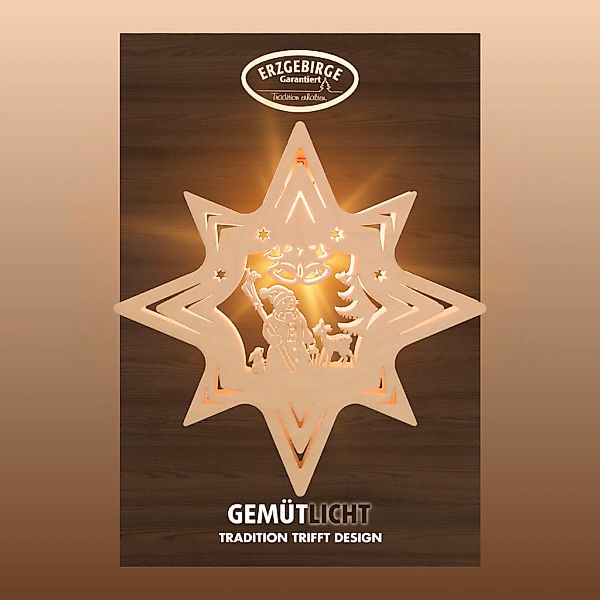 Weigla Dekostern "Schneemann, beleuchtetes Fensterbild, NATUR, Made in Germ günstig online kaufen