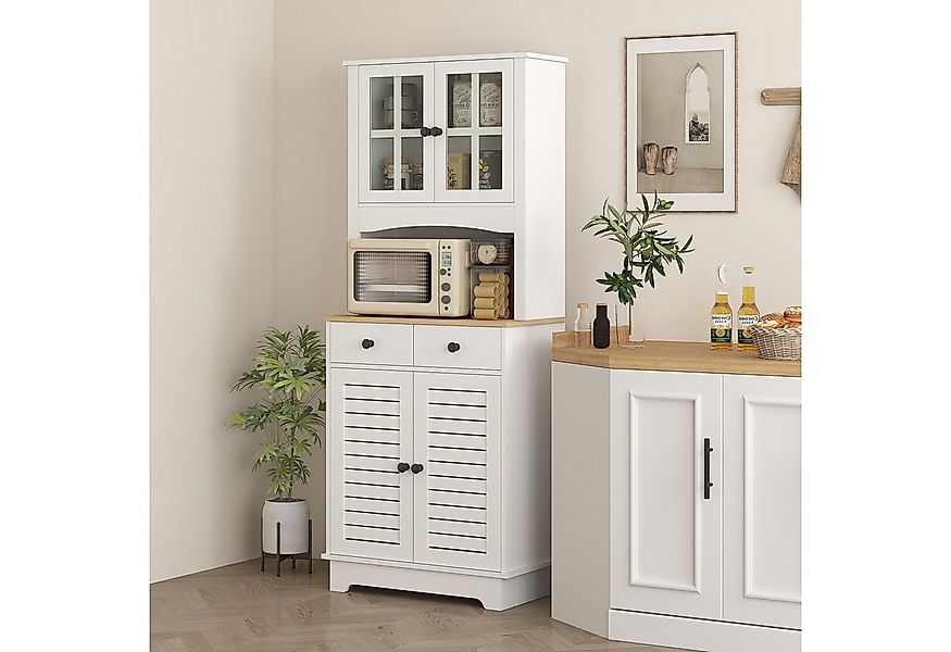 HOMCOM Küchenbuffet mit 2 Schränken, verstellbaren Ablagen (Hochschrank, 1- günstig online kaufen