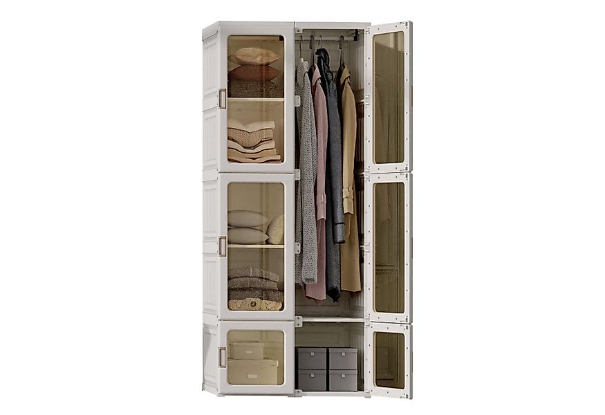 Dripex Kleiderschrank Faltbarer Schrank Mehrzweckschrank mit magnetische Tü günstig online kaufen