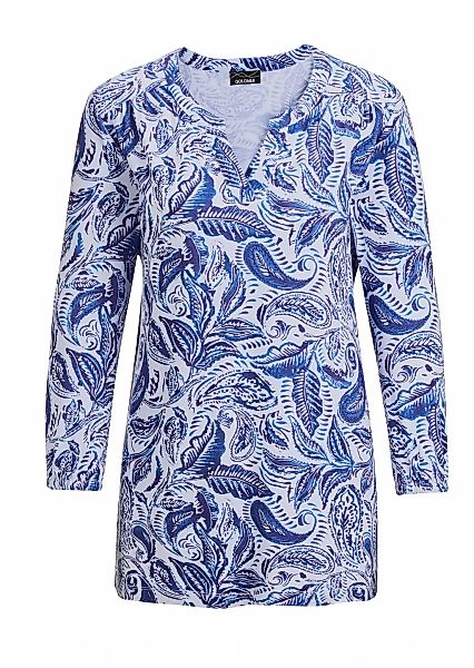 GOLDNER Schlupfbluse "Bluse mit Muster, Halbarm" Seitenschlitze günstig online kaufen
