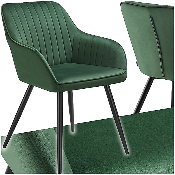 tectake Esszimmerstuhl Stuhl Marilyn, Samtoptik, gesteppt günstig online kaufen
