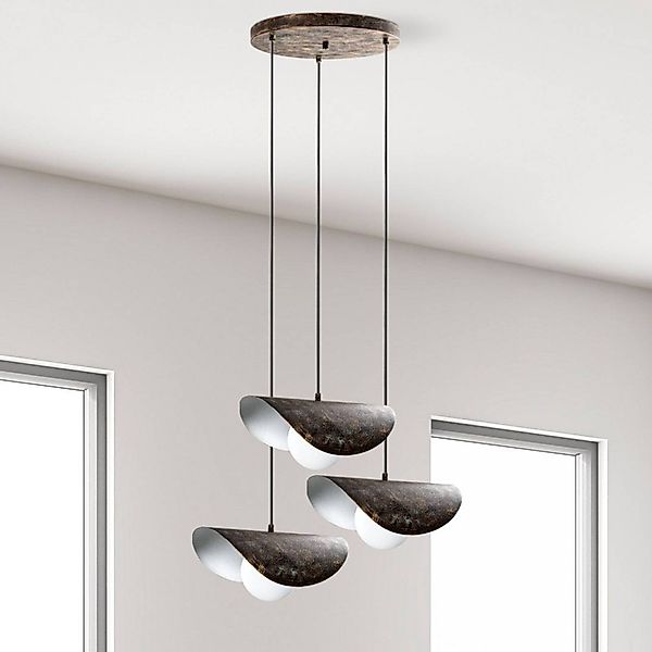 Hängeleuchte Vatoz, 3-flammig, schwarz, Ø 50 cm, Metall günstig online kaufen