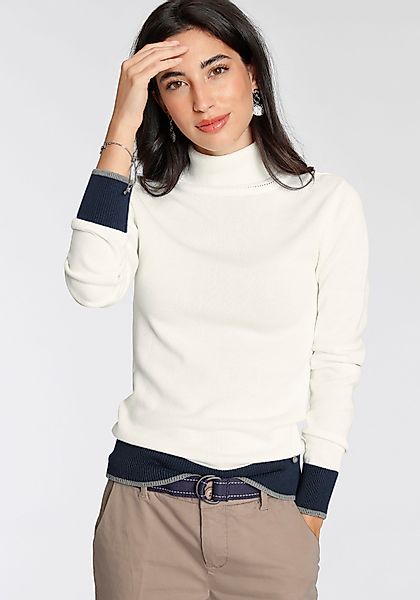 AJC Rollkragenpullover mit Farbkontrasten günstig online kaufen