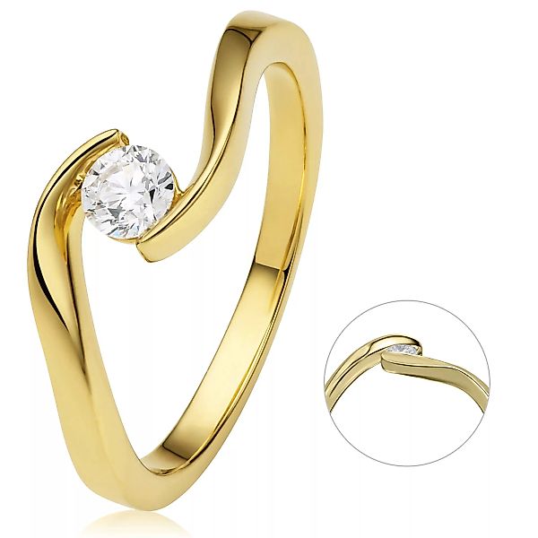 ONE ELEMENT Diamantring "0,25 ct Diamant Brillant Spannfassung Ring aus 750 günstig online kaufen