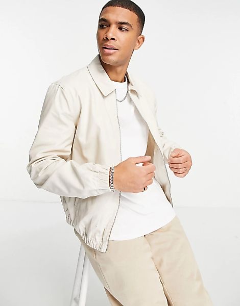 New Look – Harrington-Jacke in gebrochenem Weiß günstig online kaufen