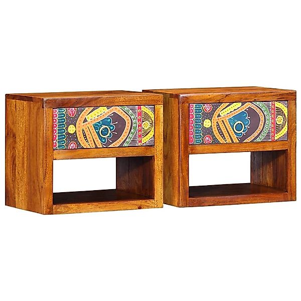 vidaXL Nachttisch 2 Stk Braun 40 x 35 x 35 cm Akazie Massivholz 4016516 günstig online kaufen