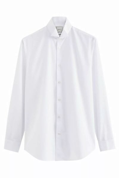 Next Langarmhemd Pflegeleichtes Slim-Fit-Hemd mit Kläppchenkragen (1-tlg) günstig online kaufen