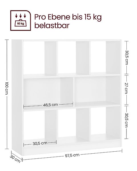 VASAGLE Bücherregal, Regal, Würfelregal, Standregal, 8 günstig online kaufen