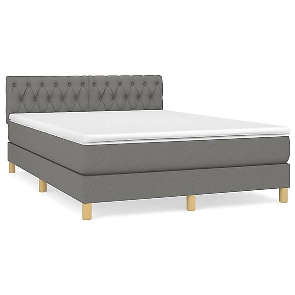 Vidaxl Boxspringbett Mit Matratze Dunkelgrau 140x200 Cm Stoff günstig online kaufen