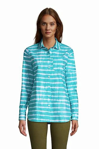 Langärmelige Oxford-Bluse mit Bubikragen, Damen, Größe: 48-50 Normal, Blau, günstig online kaufen