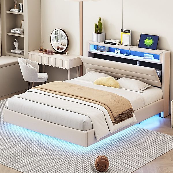 REDOM Polsterbett Doppelbett Stauraumbett (mit USB-Steckdose günstig online kaufen
