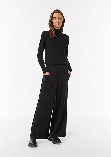 comma Chinos Hose Fließende Jersey-Hose mit Logo-Details günstig online kaufen