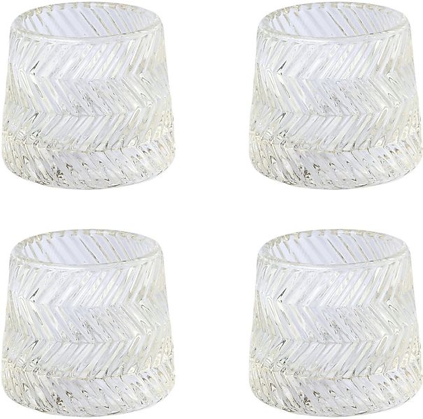 Creativ deco Teelichthalter Weihnachtsdeko (4 St), mit wellenförmiger Struk günstig online kaufen
