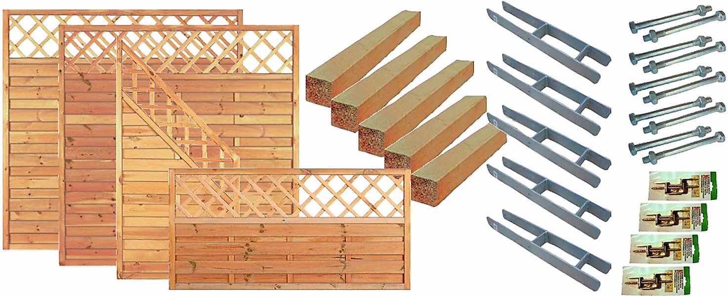 Tetzner & Jentzsch Dichtzaun "Memphis 1" 4 Elemente, LxH: 675x180 cm günstig online kaufen