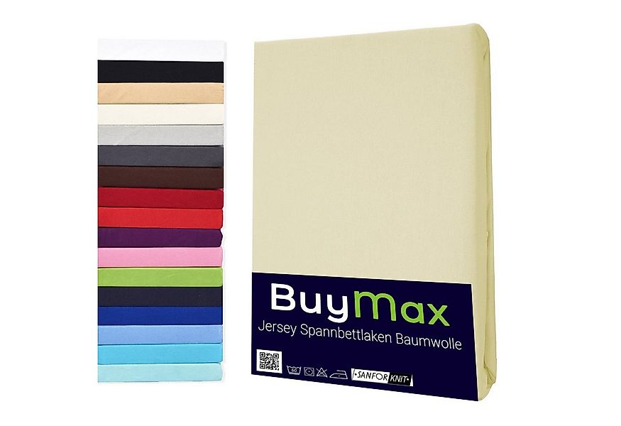 Buymax Spannbettlaken Buymax Jersey aus 100% Baumwolle, Jersey, Gummizug: R günstig online kaufen
