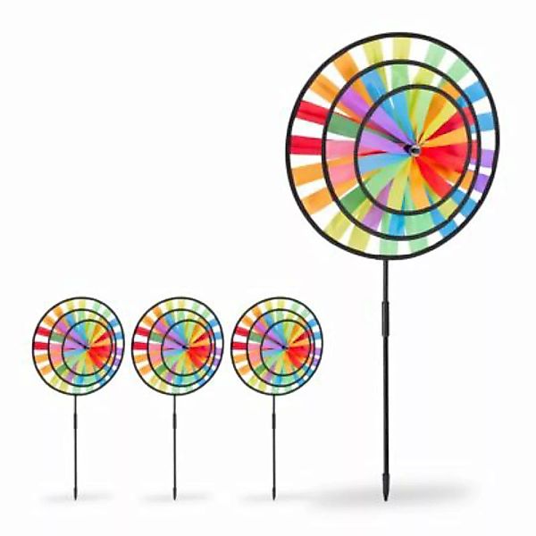 relaxdays 4 x Windrad Regenbogen mehrfarbig günstig online kaufen