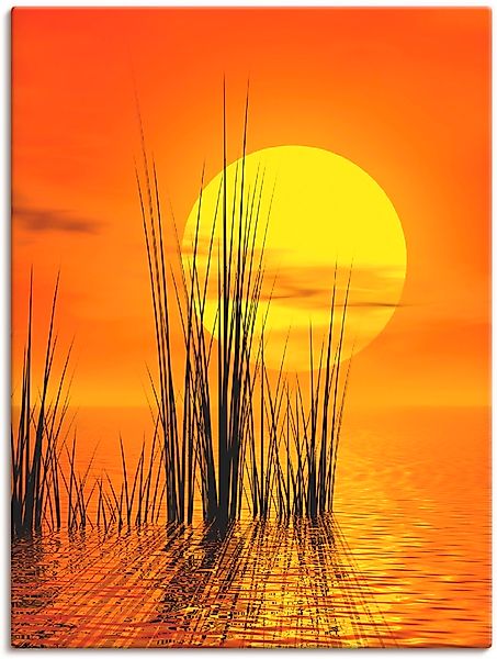 Artland Wandbild "Sonnenuntergang mit Schilf", Sonnenaufgang & -untergang, günstig online kaufen