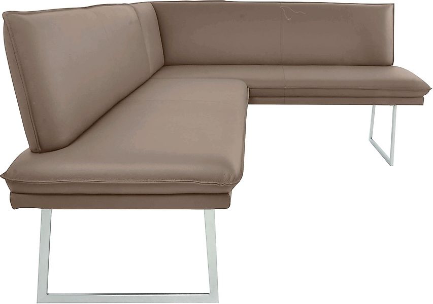 K+W Komfort & Wohnen Eckbank mit Sattlernaht und schmaler Kufe, langer Sche günstig online kaufen