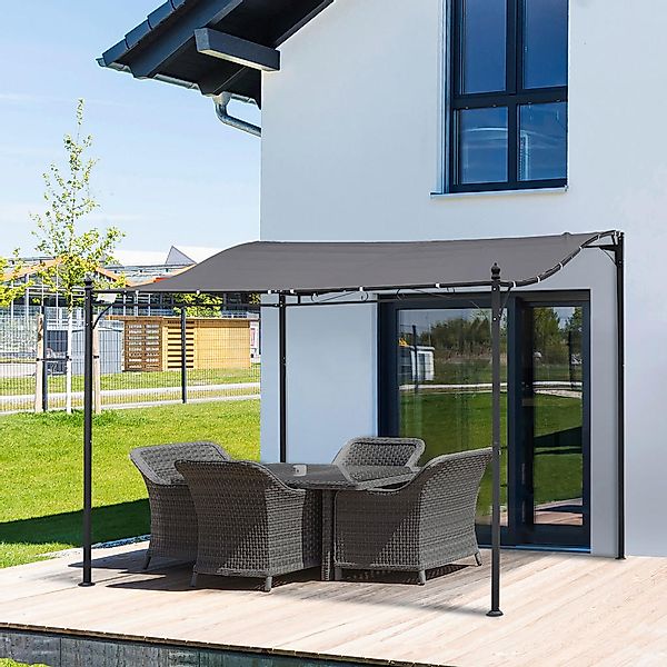 Outsunny Gartenpavillon grauschwarz Metall B/L: ca. 297x297 cm günstig online kaufen