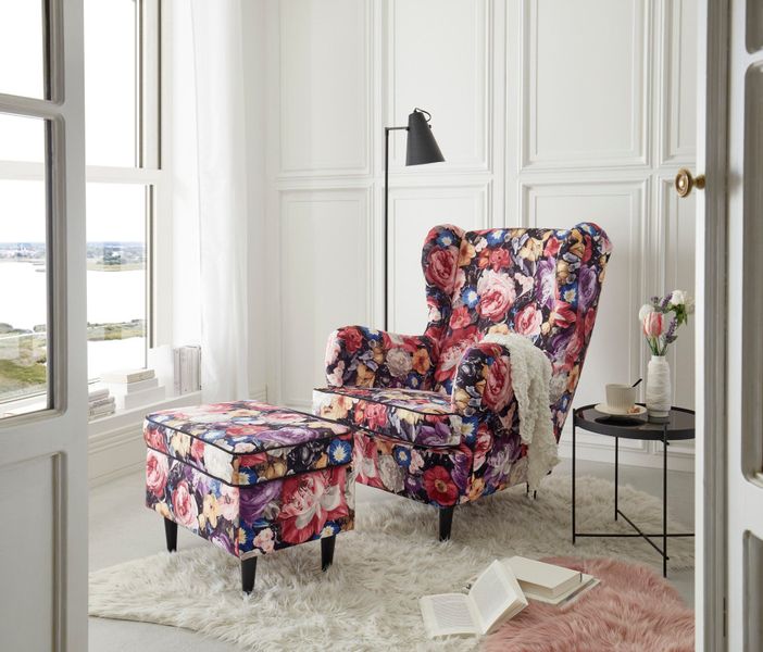 ED EXCITING DESIGN Ohrensessel "Laurel" mit Massivholzfüße günstig online kaufen