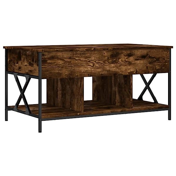 vidaXL Couchtisch Räuchereiche 100x55x50 cm Holzwerkstoff und Metall 845338 günstig online kaufen