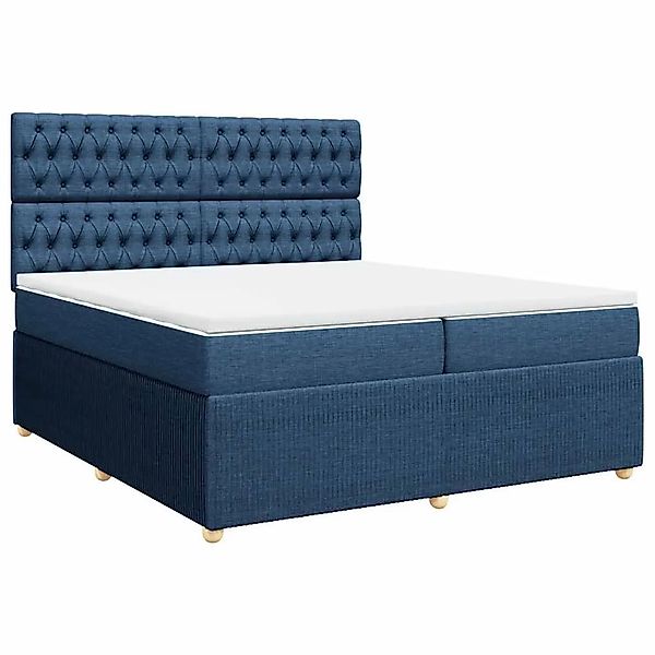 vidaXL Boxspringbett mit Matratze Blau 200x200 cm Stoff 3294476 günstig online kaufen