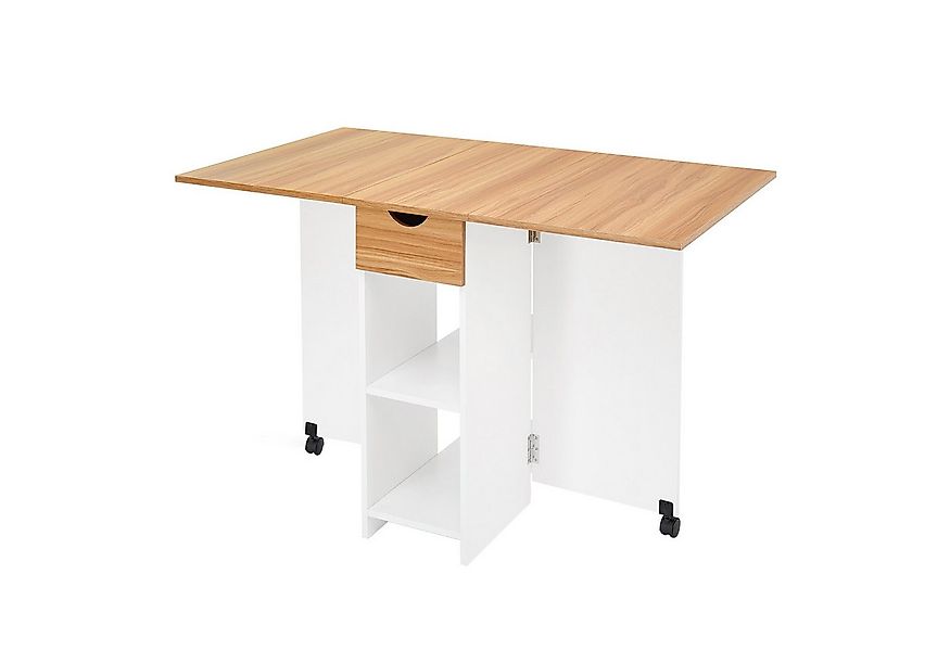 Mondeer Esstisch Klappbarer Esstisch, mit 1 Schublade und 2 Lagerregalkonso günstig online kaufen