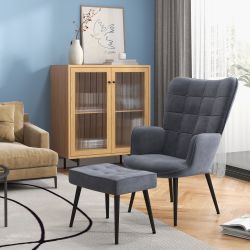 HOMCOM Relaxsessel Loungesessel mit Hocker, Armlehnstuhl günstig online kaufen