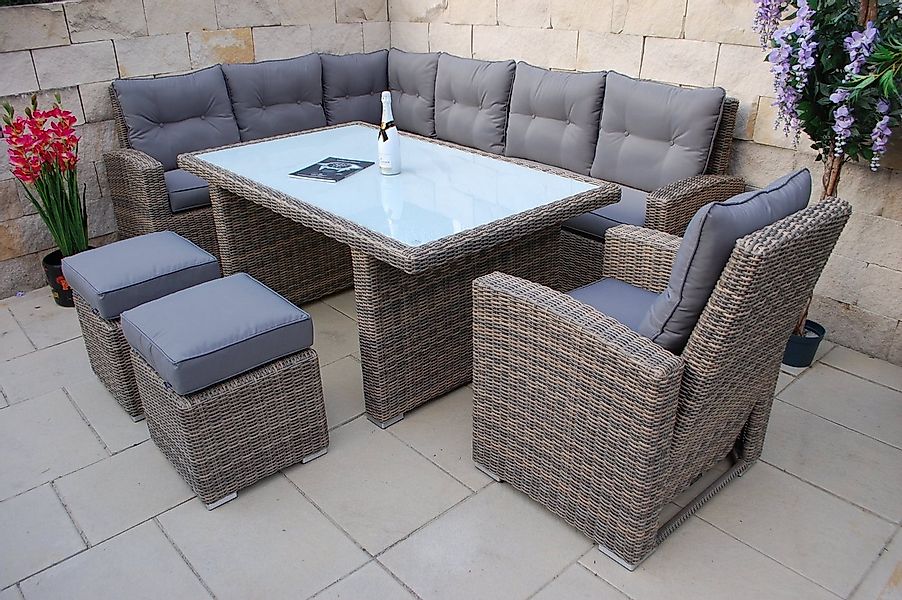 Ragnarök Möbel-Design Gartenlounge-Set Dining Lounge Wieland XL, (Set, 1 Ec günstig online kaufen