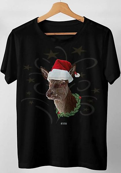 Art & Detail Shirt T-Shirt Weihnachten Design Reh mit Weihnachtsmütze Mrs X günstig online kaufen