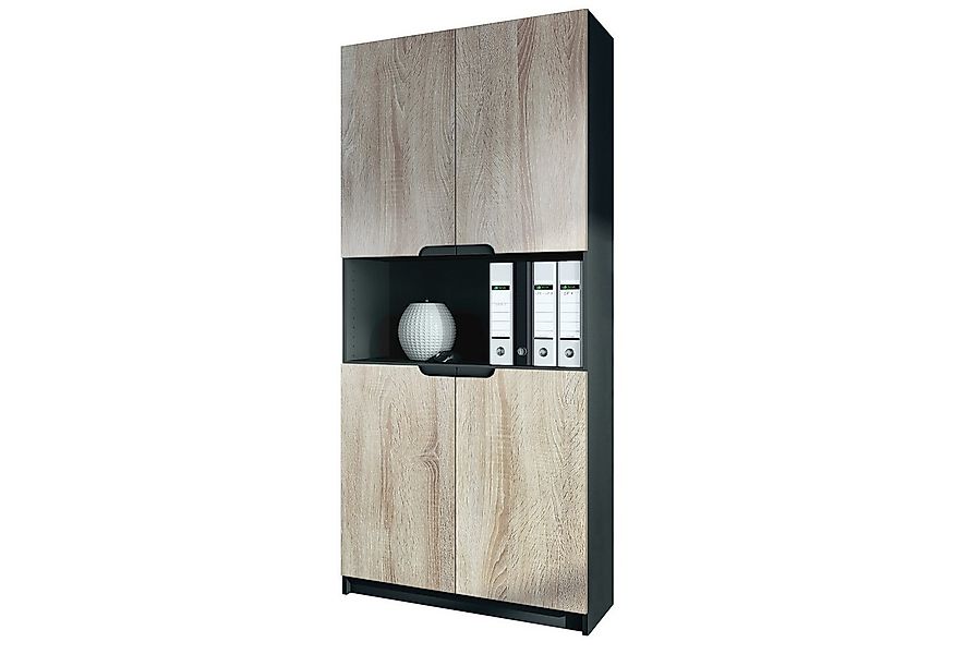 Vladon Aktenschrank Logan V2 (Aktenschrank, mit Soft-Close Funktion) Schwar günstig online kaufen